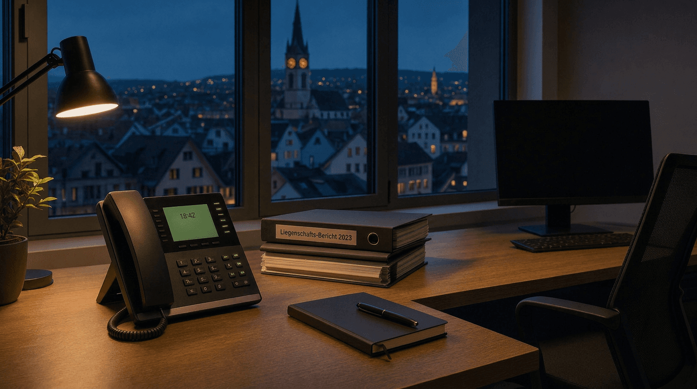 Anruf nach Büroschluss — Gespräch entgegengenommen