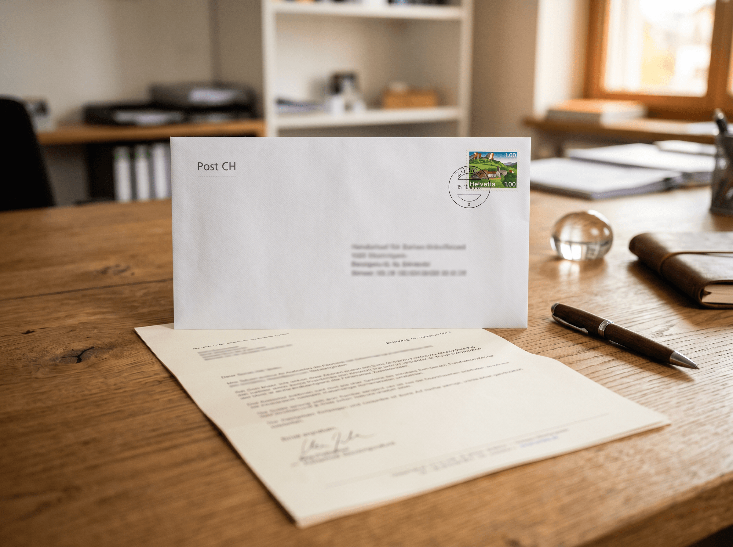 Schweizer Brief zur Post — physischer Versand ohne Drucker